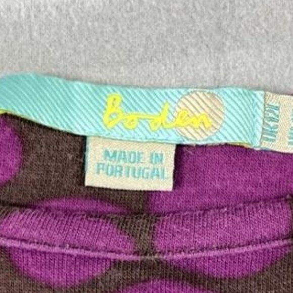 Boden Dress Womens US 10 Purple Brown Polka Dot Short Sleeve Belted Knee Length - Picture 4 of 6